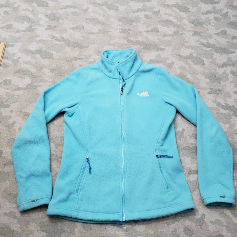 The North Face Sweatshirt Womens Small Blue Full Zip Pockets Fleece Outdoors